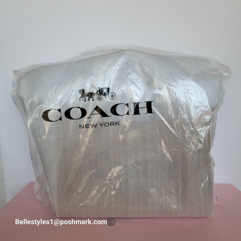 COACH Bubble Leather Cargo MEDIUM Tote w Webbing Strap- Honey Brown⭐ - Picture 16 of 16